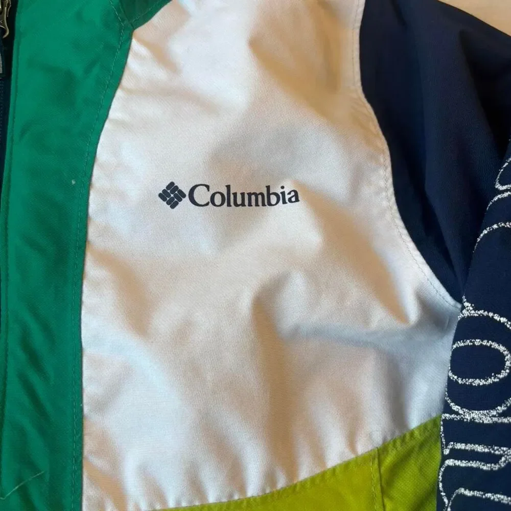 Columbia Sportswear Kids Green & Blue Winter Jacket | Outdoor Coat | Size Large